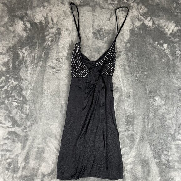 Intimately Free People Women's S Shooting Star Slip Dress Black Beaded Mini - Picture 2 of 6